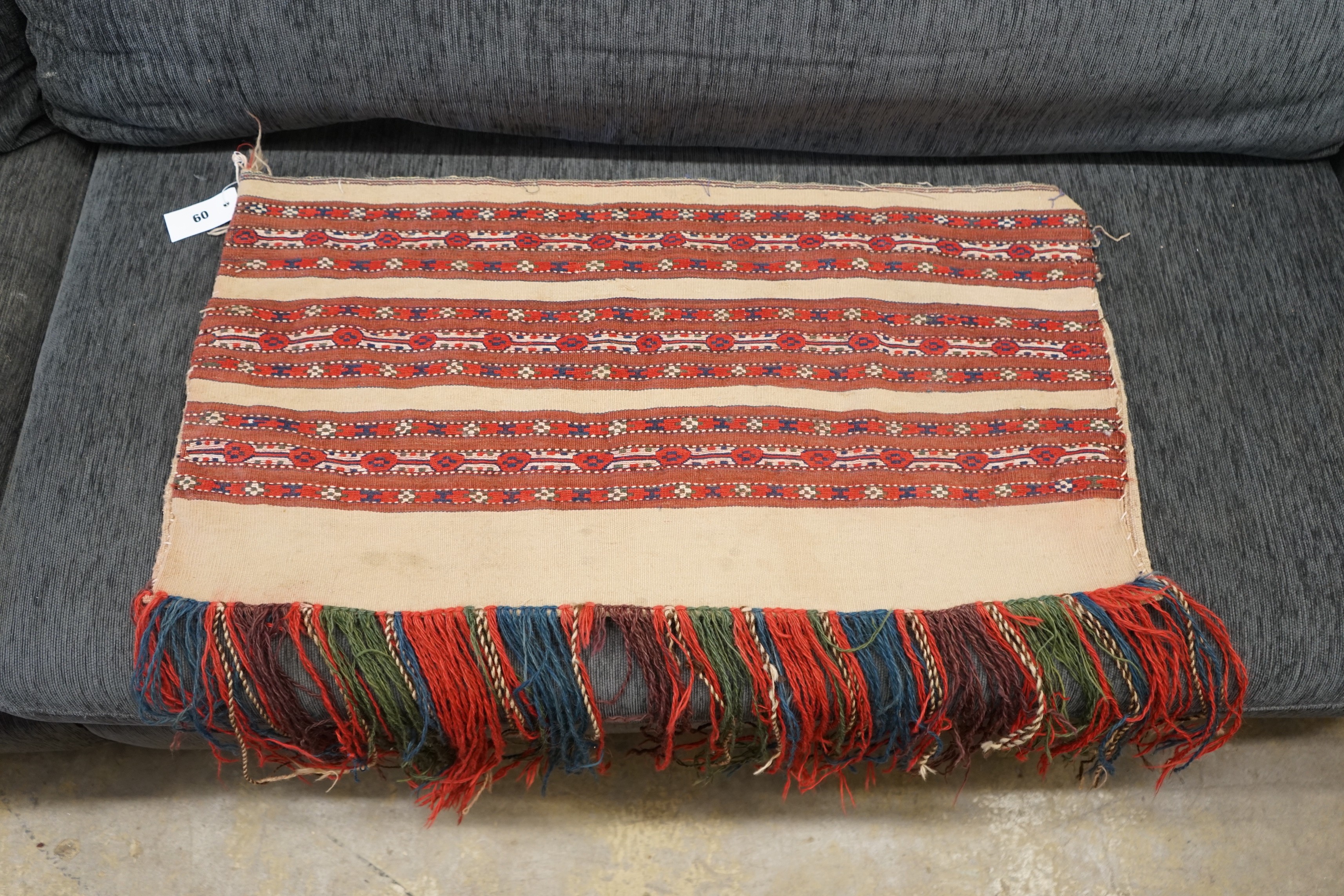 A Tekke flatweave saddlebag, 80 x 42cm